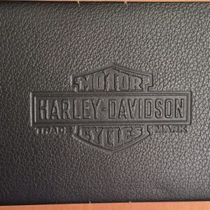 Harley-Davidson Black Leather Checkbook Wallet NWT